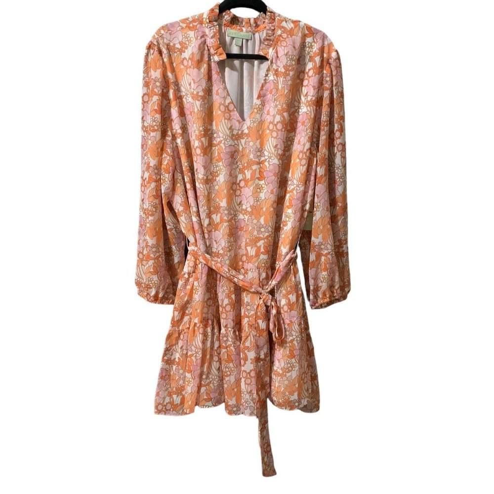Ryegrass Long Sleeve Orange Pink Floral Dress  - Womens Size 3X - NEW with tags